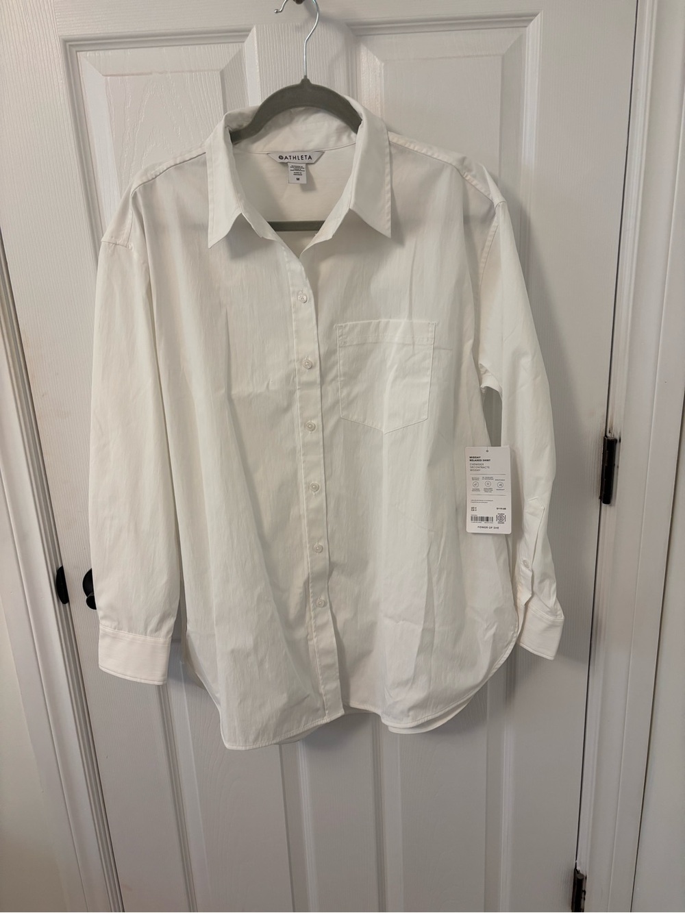 NWT Athleta White Button-Down Shirt